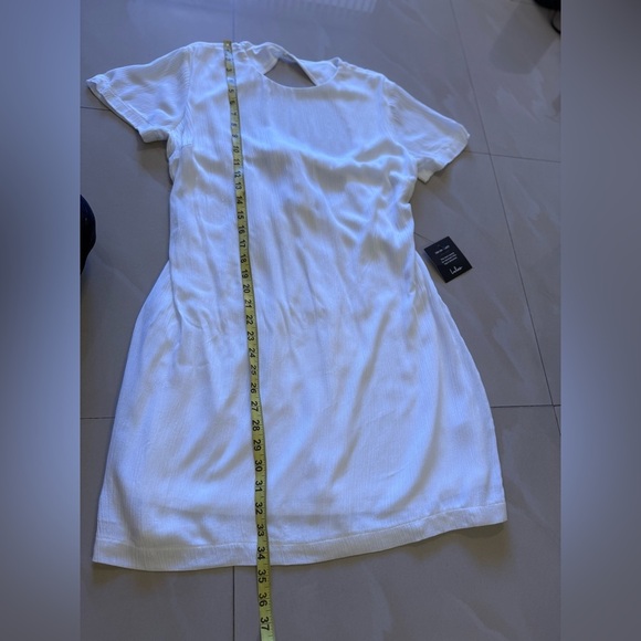 lulus dress small NWT made with love Low Round neck Open Back waistline White - Picture 8 of 16